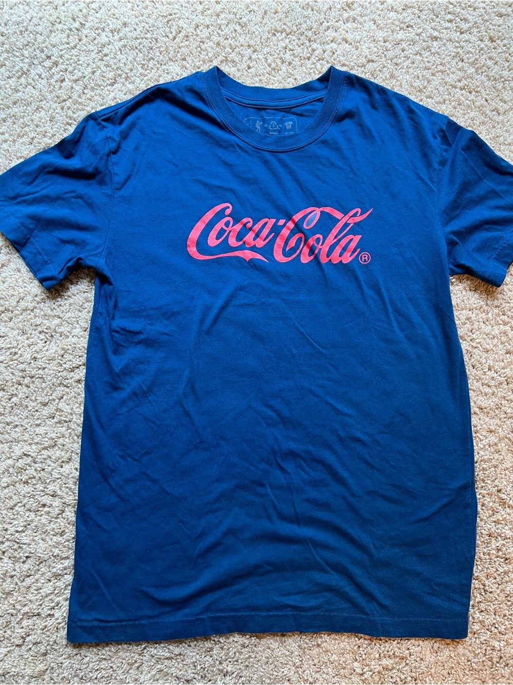 Coca Cola Navy T-Shirt with Pink Logo